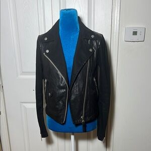 Mackage Lambleather Moto Jacket Black Small